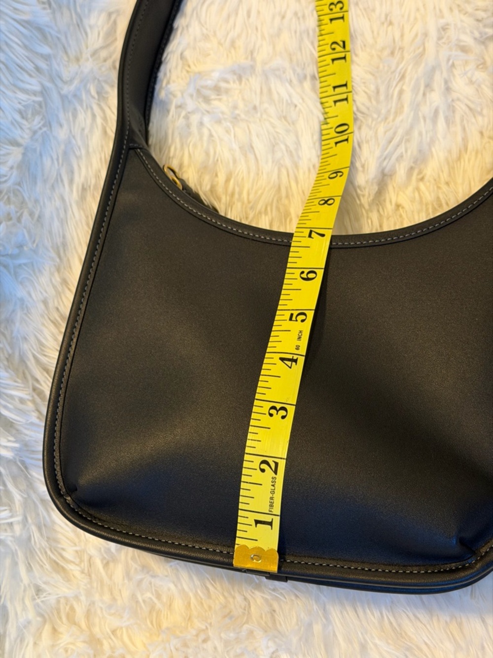 Coach Curve Zip Black Leather Hobo Shoulder Bag - Picture 13 of 16